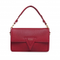 Preview: Shoulder bag made of grained calfskin wine red